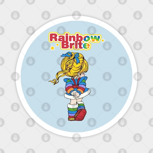 Rainbow Shy girl 80s Magnet by rasniwidia